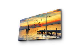 Wallity Reloj de Pared Decorativo de Lienzo Multicolor (3 Piezas)